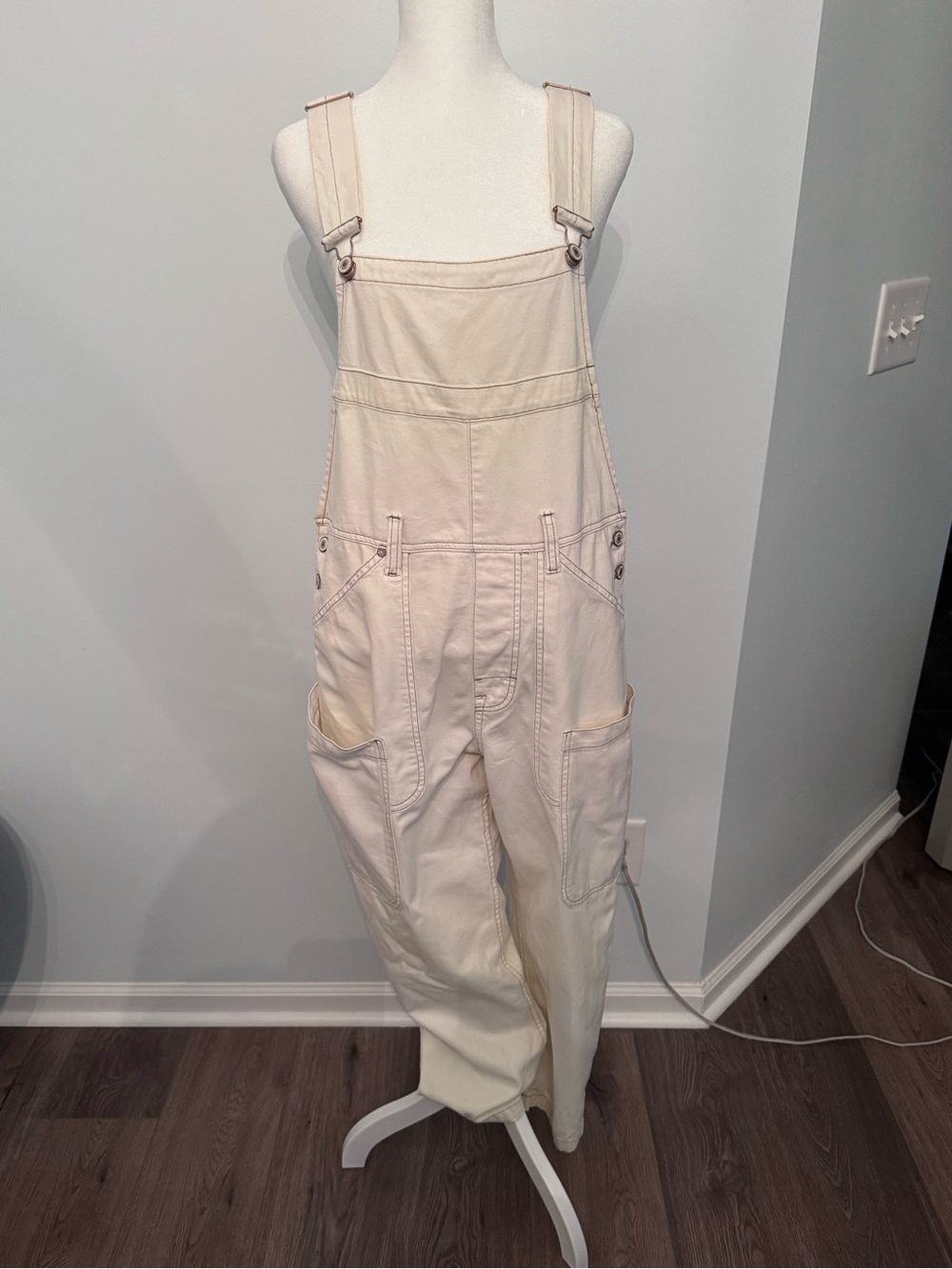 We The Free Cream Wayback Overalls Size Small